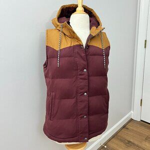 Patagonia Women's Bivy Hooded Vest Mustard/ Maroon Sz L
